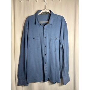 Members Mark Camden Sweater Shirt Blue Moonlight Long Sleeve Button Up XXL Mens